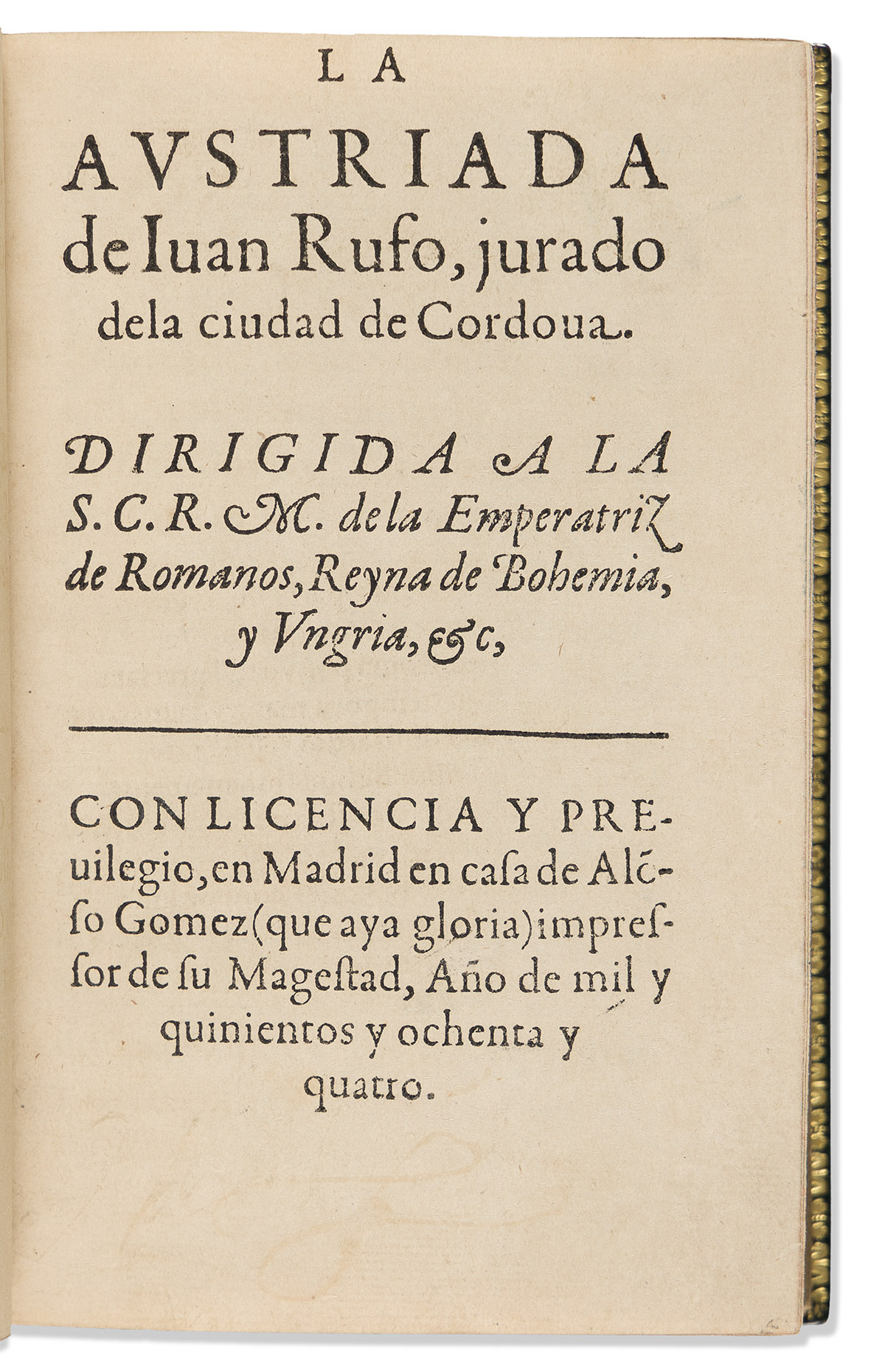 Rufo, Juan (1547-1620) La Austriada.
